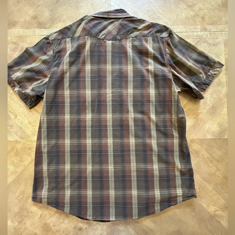 Banana Republic Brown and Tan Checkered Casual Shirt